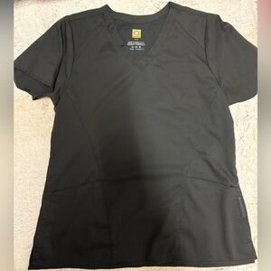 WonderWink Black V-Neck Medical Scrub Top